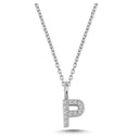 14kt. bogstav vedhæng P med pavè 12 x 0,005ct. W-si 6,5mm