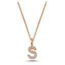 14kt. bogstav vedhæng S med pavè 13 X 0,005ct. W-si 6,5mm