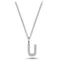 14kt. bogstav vedhæng U med pavè 13 x 0,005ct. W-si 6,5mm