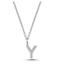 14kt. bogstav vedhæng Y med pavè 9 x 0,005ct. W-si 6,5mm