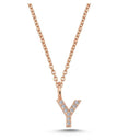 14kt. bogstav vedhæng Y med pavè 9 x 0,005ct. W-si 6,5mm