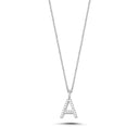 14kt. Bogstav vedhæng A med Pavé 20x0,005ct. W-si 9,5mm