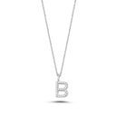 14kt. Bogstav vedhæng B med Pavé 26x0,005ct. W-si 9,5mm