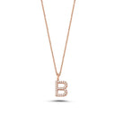 14kt. Bogstav vedhæng B med Pavé 26x0,005ct. W-si 9,5mm