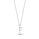 14kt. Bogstav vedhæng F med Pavé 15x0,005ct. W-si 9,5mm