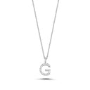 14kt. Bogstav vedhæng G med Pavé 21x0,005ct. W-si 9,5mm