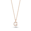 14kt. Bogstav vedhæng G med Pavé 21x0,005ct. W-si 9,5mm