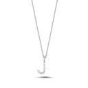 14kt. Bogstav vedhæng J med Pavé 11x0,005ct. W-si 9,5mm