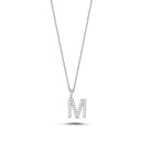 14kt. Bogstav vedhæng M med Pavé 31x0,005ct. W-si 9,5mm