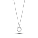14kt. Bogstav vedhæng O med Pavé 20x0,005ct. W-si 9,5mm