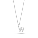 14kt. Bogstav vedhæng W med Pavé 27x0,005ct. W-si 9,5mm