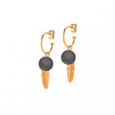 Creol Black Agate and Feather - Forgyldt