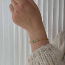 Koulè top with aquamarine til armring - Sølv