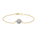 Armbånd with grey moonstone - Forgyldt