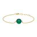 Armbånd with green agate - Forgyldt