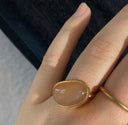 KOLO ring with Orange Moonstone - Forgyldt