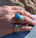 KOLO ring with Turquoise - Forgyldt
