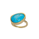 KOLO ring with Turquoise - Forgyldt