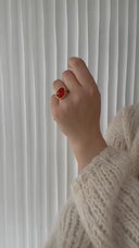 KOLO ring with Orange Moonstone - Forgyldt