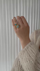 KOLO ring with Aquamarin and Turquoise - Forgyldt