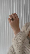KOLO ring with Grey moonstone - Forgyldt