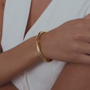 Armring Palermo - 18k forgyldt, med hvide zirkoner.
