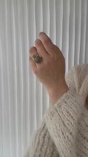 KOLO ring with Grey Moonstone and Angelite - Forgyldt