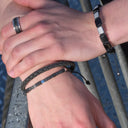 SON armbånd mat sort hematit og stål