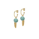 Creol with turquoise and feather - Forgyldt