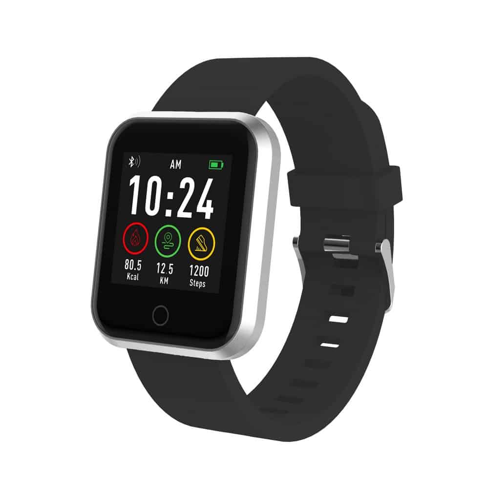 Swiss Go Smartwatch Davos Stål – Sort Silicone Rem – 36X41Mm Urkasse
