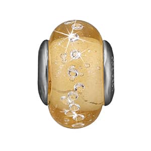 Christina – Golden Topaz Globe – sølv charm – 630-S155