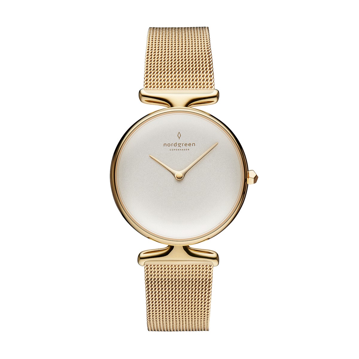 Nordgreen – Unika 28mm Gold White Dial with Gold Mesh Watch Strap